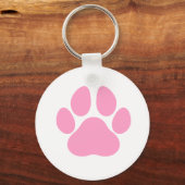 Pink Dog Paw Print Sleutelhanger (Achterkant)