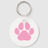 Pink Dog Paw Print Sleutelhanger (Achterkant)