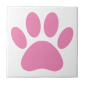 Pink Dog Pawprint Square Tegeltje (Voorkant)