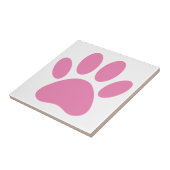 Pink Dog Pawprint Square Tegeltje (Zijkant)