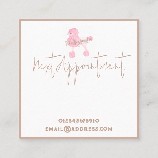 Pink Dog Visitekaartje (Achterkant)