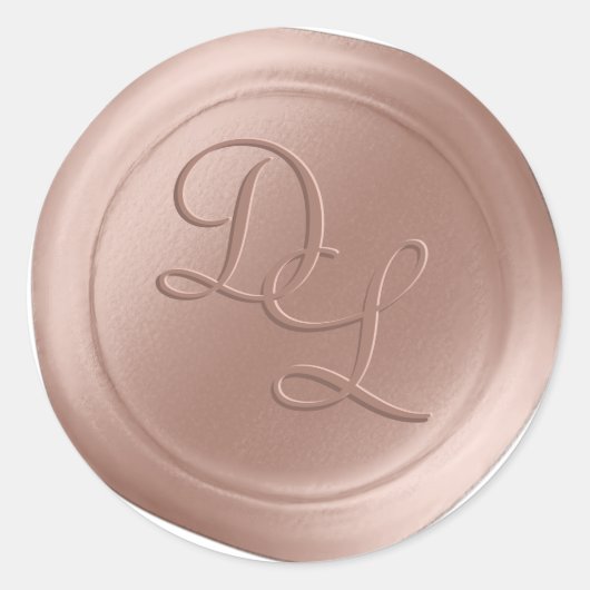 Pink Dogwood 2 Letter Monogram Wax Seal Stickers (Voorkant)