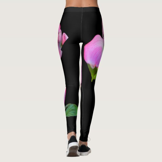 Pink Dogwood Bloemenprint Leggings (Achterkant)