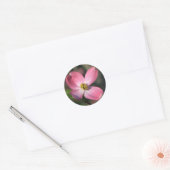 Pink Dogwood Bloom Ronde Sticker (Envelop)