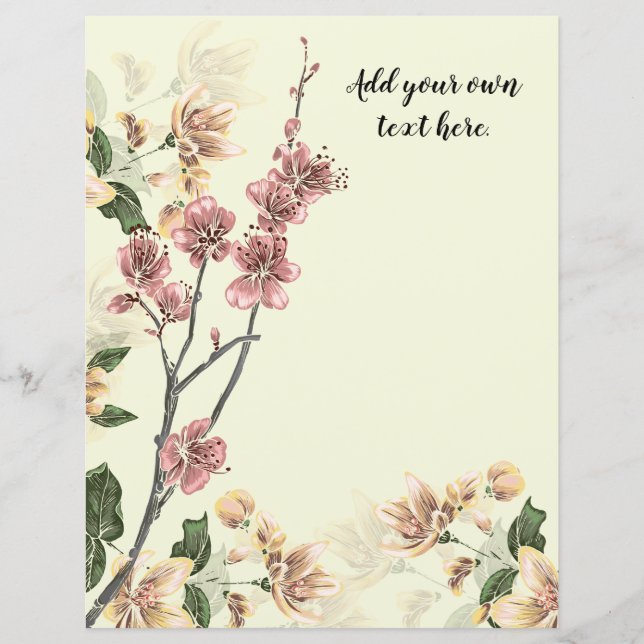 Pink Dogwood Blossom Journal Scrapbook Paper (Voorkant)