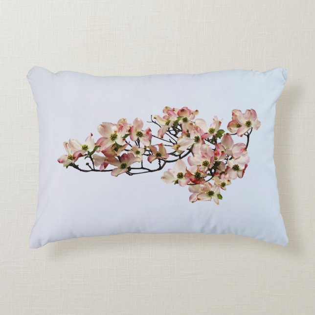 Pink Dogwood Branch Accent Kussen (Voorkant)