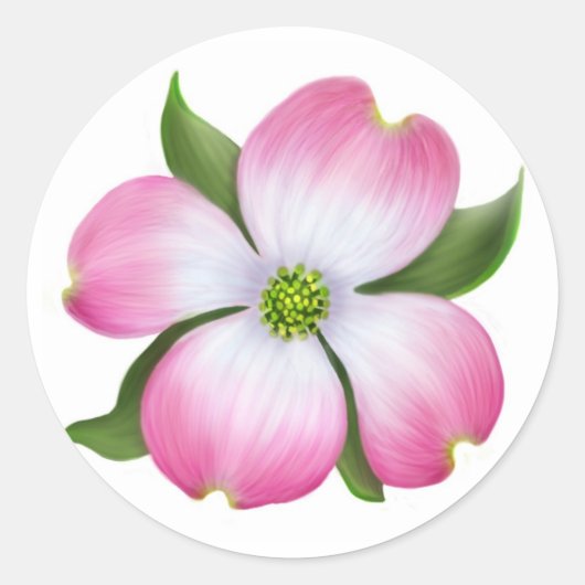 Pink Dogwood Flower Sticker (Voorkant)
