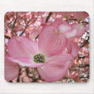 Pink DOGWOOD FLOWERS MUISMATTEN MOUSEPAD