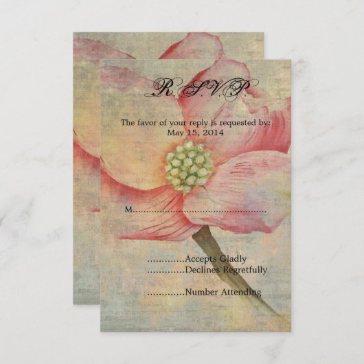 Pink Dogwood RSVP (Voorkant / Achterkant)