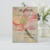 Pink Dogwood RSVP Kaartje (Staand voorkant)