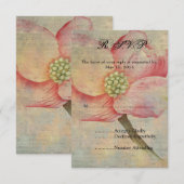 Pink Dogwood RSVP Kaartje (Voorkant / Achterkant)