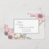 Pink Dogwood Save the Date aangekondigd Kaart (Voorkant / Achterkant)