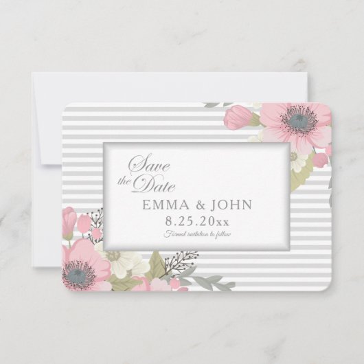 Pink Dogwood Save the Date aangekondigd Kaart (Voorkant)