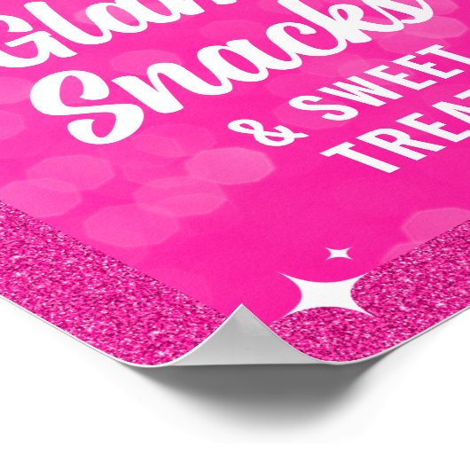 Pink Doll Birthday Party Poster, Glam Snacks Poster (Hoek)