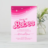 Pink Doll Fancy en Fabulous Bachelorette Party Kaart (Staand voorkant)