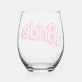 Pink Doll Fancy en Fabulous Bachelorette Party Wijnglas Zonder Voet (Achterkant)