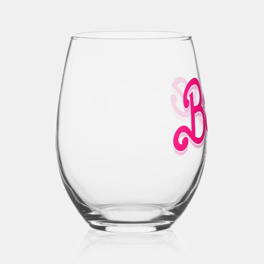 Pink Doll Fancy en Fabulous Bachelorette Party Wijnglas Zonder Voet (Rechts)