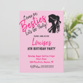 Pink Doll Theme Verjaardag Kaart (Staand voorkant)