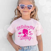 Pink Doll Verjaardag Meisje T-shirt, Schattigee Ki T-shirt