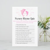 Pink Dolphin Nursery Rhyme Quiz baby shower game (Staand voorkant)