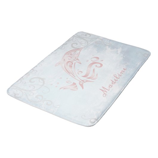 Pink Dolphin Personalized Bath Mat (Gekanteld)