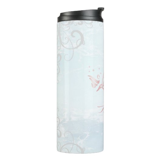 Pink Dolphin Personalized Thermal Tumbler Thermosbeker (Gedraaid links)