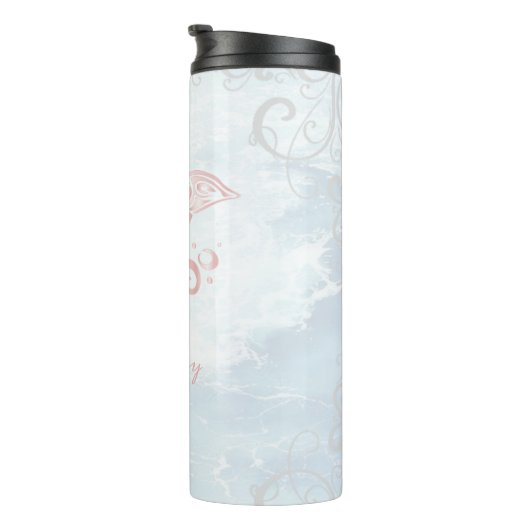 Pink Dolphin Personalized Thermal Tumbler Thermosbeker (Geroteerd rechts)