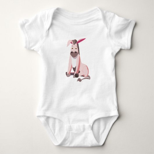 Pink Donkey Funny Baby Bodysuit (Voorkant)