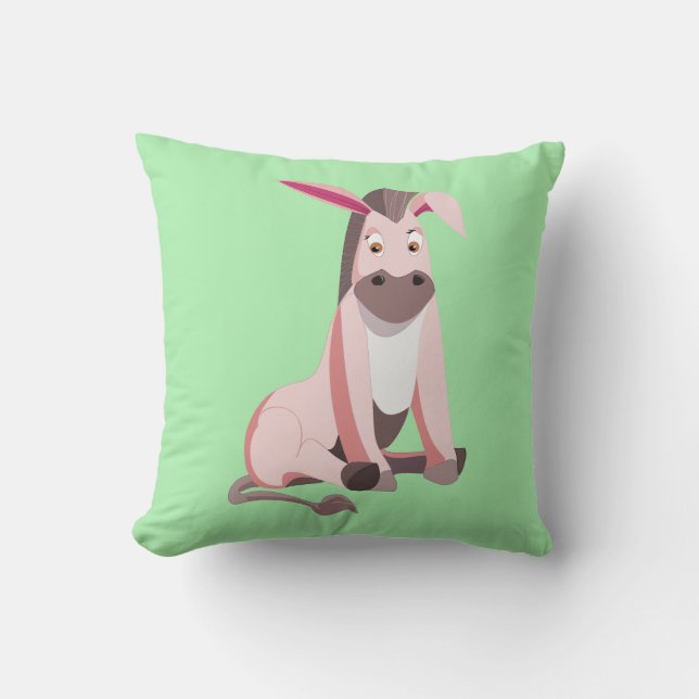 Pink Donkey Funny Pillow Kussen (Voorkant)