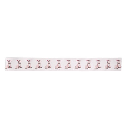 Pink Donkey Funny Ribbon Satijnen Lint (Voorkant)