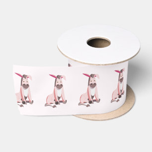 Pink Donkey Funny Ribbon Satijnen Lint