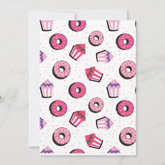Pink Donut 2e verjaardag uitnodiging (Achterkant)