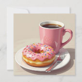 Pink Donut and Coffee | Keeping in Touch Kaart (Voorkant)