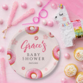 Pink Donut Baby shower Party Borden Papieren Bordje (Feest)