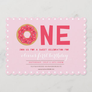 PINK DONUT BIRTHDAY INVITATIE KAART