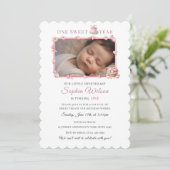 Pink Donut & Candy Theme Birthday Invite Kaart (Staand voorkant)