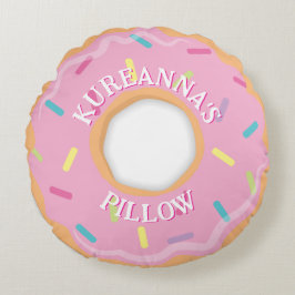 Pink Donut Chef, Cook or Baker Christmas Rond Kussen