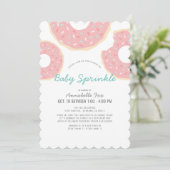Pink Donut Drive-by Baby Sprinkle Shower Kaart (Staand voorkant)