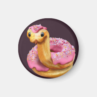 Pink Donut Snake Magneet