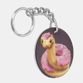 Pink Donut Snake Sleutelhanger (Voorkant Links)