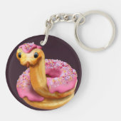 Pink Donut Snake Sleutelhanger (Achterkant)