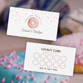 Pink Donut Sprinkle Cute Bakery Loyalty Visitekaartje
