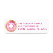 Pink Donut Sprinkle Retouradres Sticker (Voorkant)