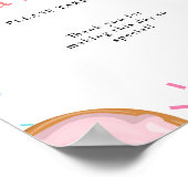 Pink Donut SPrinkles Favors Baby shower Sign Poster (Hoek)