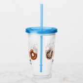 Pink Donut Sprinkles Fun Quote Cute Add Name  Acryl Drinkbeker (Rechts)