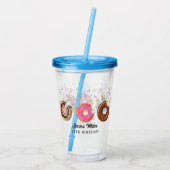 Pink Donut Sprinkles Fun Quote Cute Add Name  Acryl Drinkbeker (Achterkant)