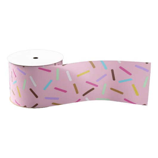 Pink Donut Sprinkles Print Ribbon Grosgrain Lint (Spoel)