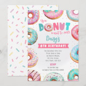 Pink Donut Verjaardag Nodig je Donut wilt missen Kaart (Voorkant / Achterkant)