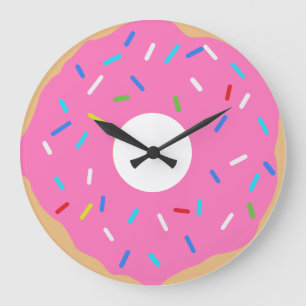 Pink Donut With Sprinkles Grote Klok
