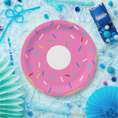 Pink Donut With Sprinkles Papieren Bordje (Feest)